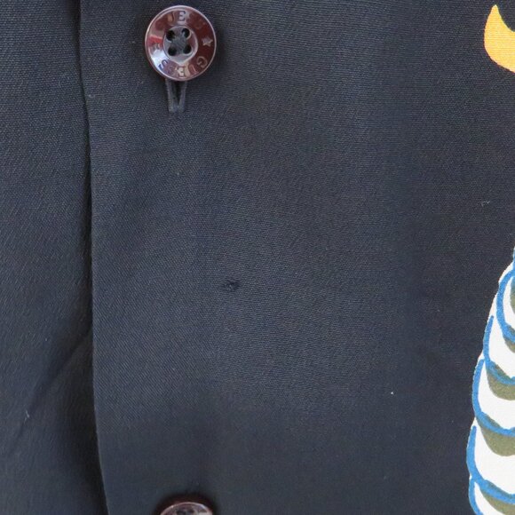 Guess‎ Jeans* Men's Short Sleeve Button Down Straight Hem Dragon Print Shirt~ XL - Picture 6 of 14